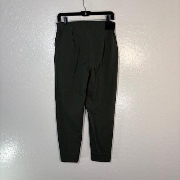 ADAY Pants Womens Medium Green Turn It Up Tapered Pleated Ankle Work Travel - Picture 4 of 8